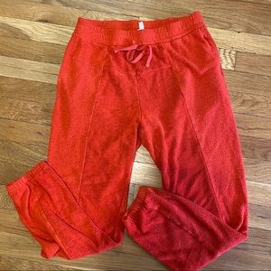 Free People Bright Red Jogger Sweatpants